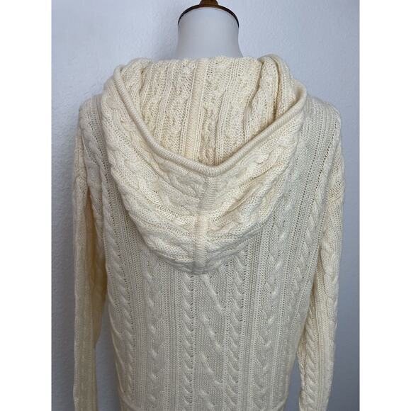 Contempo Casuals Vintage Sweater Women Sz M Cardigan Hoodie Wool Blend Ivory - Picture 9 of 11